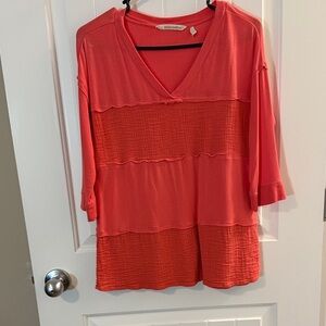 Soft Surroundings Coral V-Neck Tunic